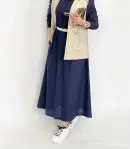 دامن لینن سورمه ای