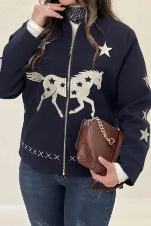 کت گلدوزی هرمس/سورمه ای