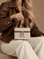 کیف نگین/ michael kors کرم روشن - تصویر 3