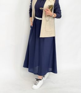 دامن لینن سورمه ای