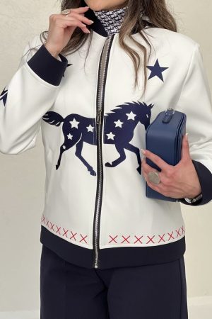 کت گلدوزی هرمس/سفید