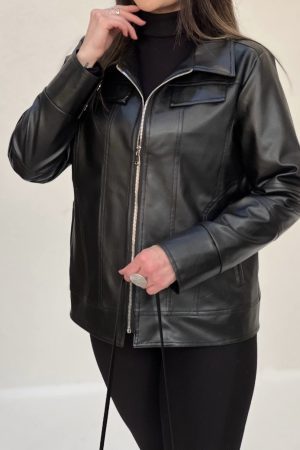 کت چرم - مشکی, (44/46)