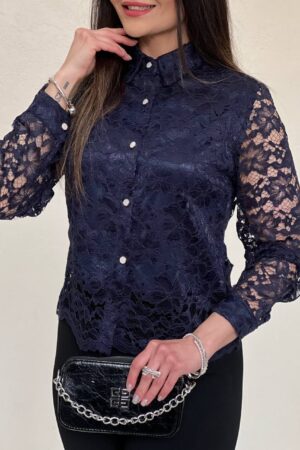 شومیز دانتل یقه مردانه