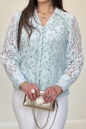 شومیز گیپور جلو دکمه